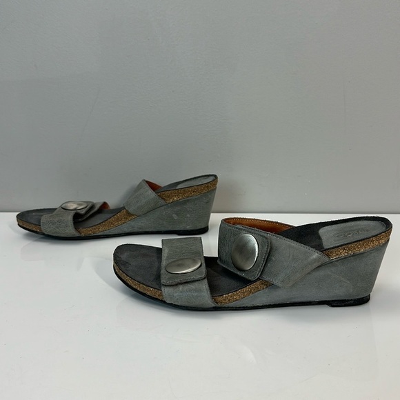 Taos 38 Arcade Waxed Leather Slide Wedges Size 41(10) - Picture 3 of 15